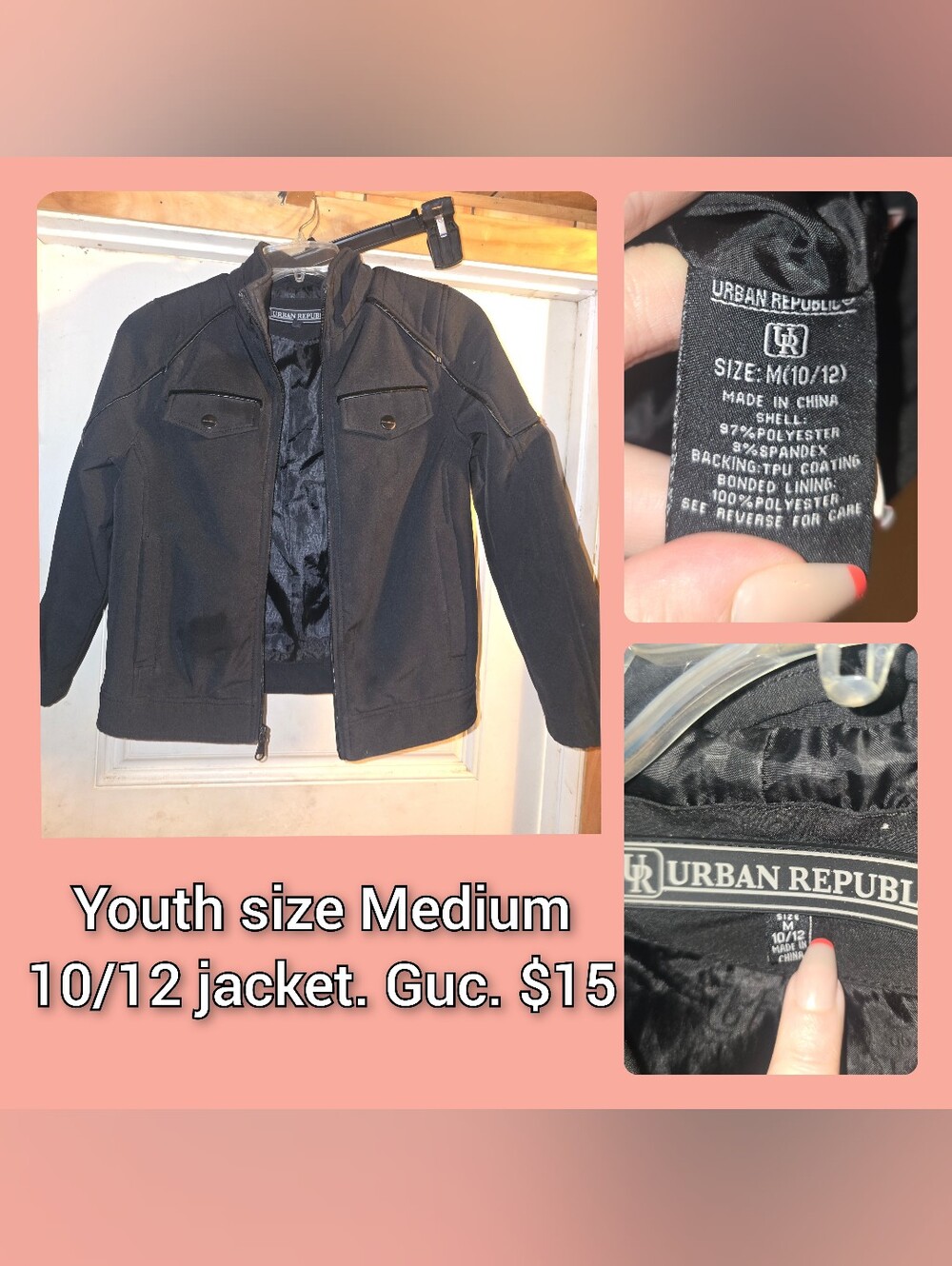 Urban Republic Youth Black Jacket